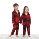 9M-9Y Kids Lapel Single Breasted Plaid Long Sleeve Pajama Set  Toddler Boutique Clothing  