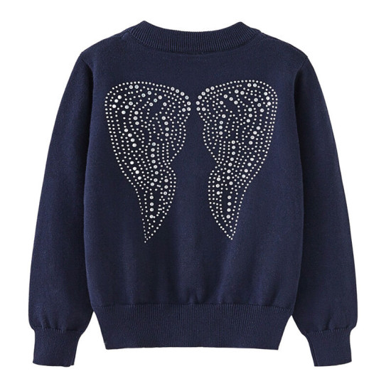 18M-9Y Kids Girls Wings Knitted Cardigan Sweater  Kids Clothes   