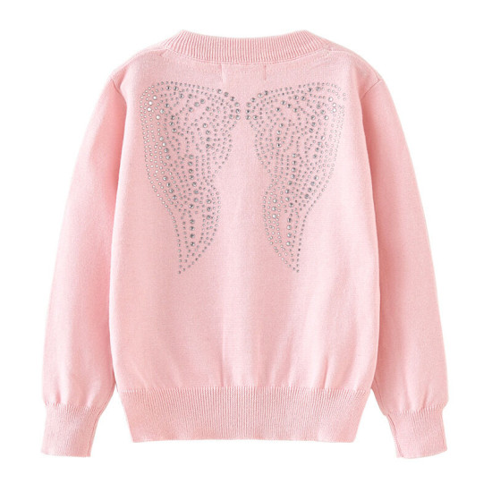 18M-9Y Kids Girls Wings Knitted Cardigan Sweater  Kids Clothes   