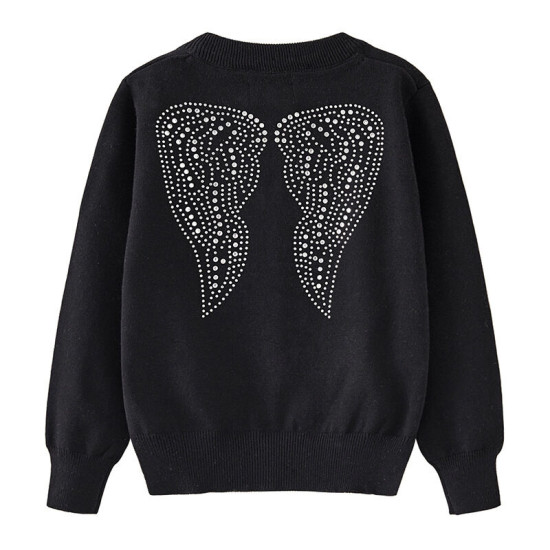 18M-9Y Kids Girls Wings Knitted Cardigan Sweater  Kids Clothes   