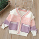 18M-6Y Toddler Girls Knitted V-Neck Colorblock Cardigan Sweater  Girls Fashion Clothes   