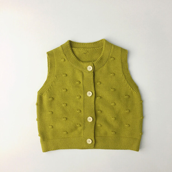 12M-7Y Toddler Sleeveless Solid Color Spotted Sweater Knitted Vest  Toddler Clothing   