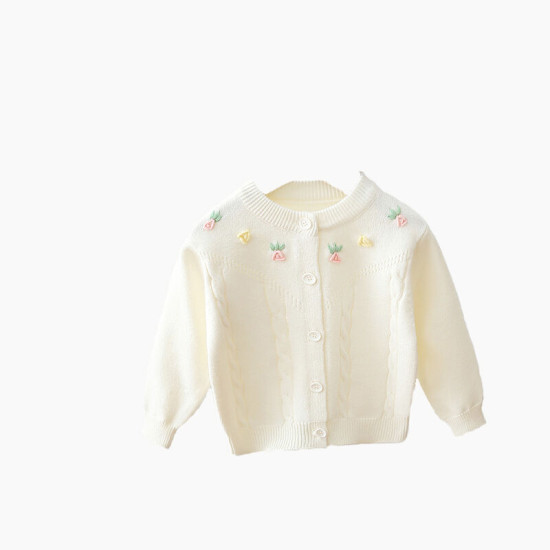 9M-4Y Toddler Girls Sweater Cardigan Carrot Round Neck Top  Girls Clothes   