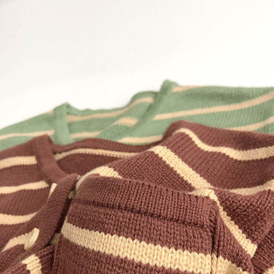 9M-6Y Toddler Striped V-Neck Knitted Cardigan Sweater  Toddler Boutique Clothing   