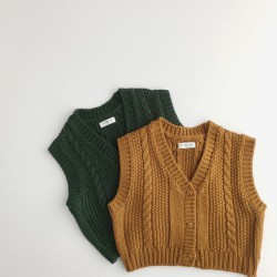 9M-6Y Unisex V-Neck Pullover Knitted Vest Sweater  Toddler Boutique Clothing   