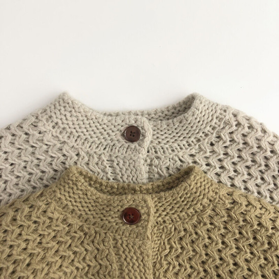 9M-6Y Unisex Pineapple Textured Knit Cardigan Sweater  Toddler Boutique Clothing   