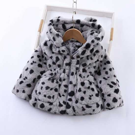 18M-7Y Toddler Girls Leopard Print Zipper Hooded Jackets & Coats  Girls Clothes   