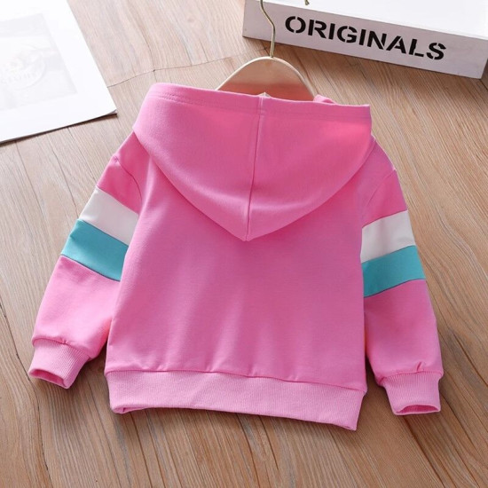18M-8Y Toddler Girls Rainbow Striped Hooded Sweatshirt  Girls Fashion Clothes   