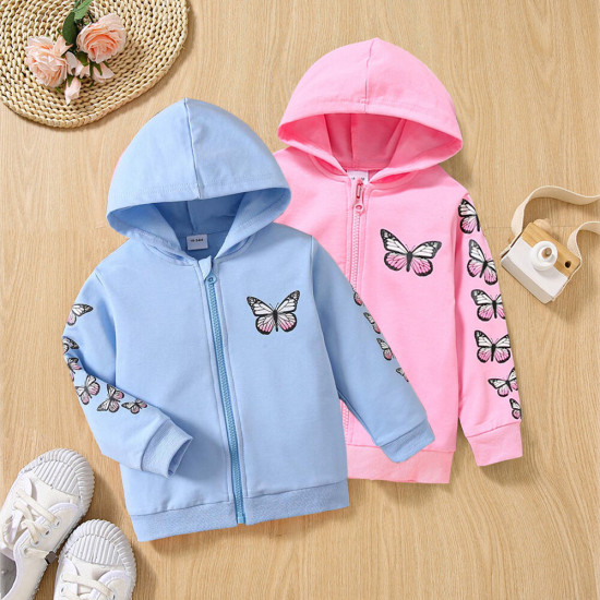 18M-6Y Toddler Butterfly Zipper Hoodie  Toddler Boutique Clothing   