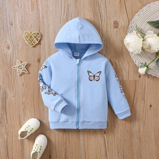18M-6Y Toddler Butterfly Zipper Hoodie  Toddler Boutique Clothing   