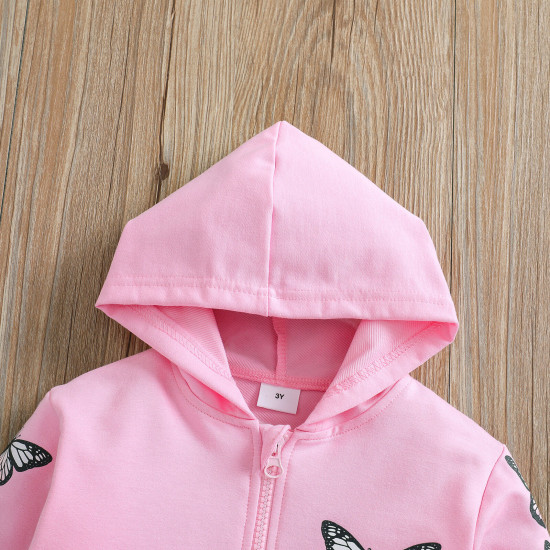 18M-6Y Toddler Butterfly Zipper Hoodie  Toddler Boutique Clothing   