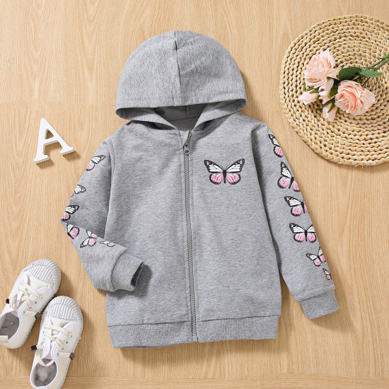 18M-6Y Toddler Butterfly Zipper Hoodie  Toddler Boutique Clothing   