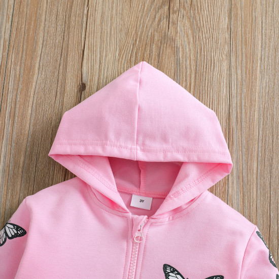 18M-6Y Toddler Butterfly Zipper Hoodie  Toddler Boutique Clothing   