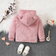 18M-6Y Toddler Girls Cartoon Kitten Embroidered Plush Hooded Jacket  Girls Clothes  