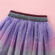 3-8Y Kids Girls Star And Moon Print Color Gradient Mesh Skirts  Kids Clothing   