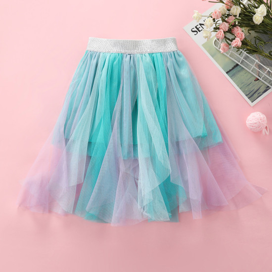 3-8Y Kids Girls Layered Irregular Mesh Skirts  Kids Clothing   