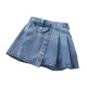 12M-6Y Toddler Girls Button Denim Pleated Skirts  Girls Fashion Clothes   