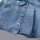 12M-6Y Toddler Girls Button Denim Pleated Skirts  Girls Fashion Clothes   