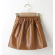 2-5Y Toddler Girls PU Leather Skirts Fake Button Elastic Waistband  Girls Clothes   