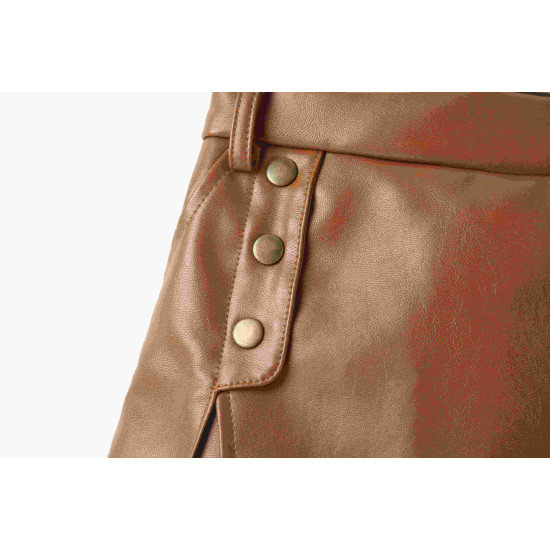 2-5Y Toddler Girls PU Leather Skirts Fake Button Elastic Waistband  Girls Clothes   