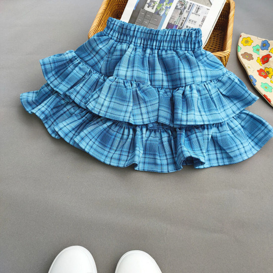 18M-7Y Toddler Girls Plaid Ruffled Trim Skirts  Girls Fashion Clothes   