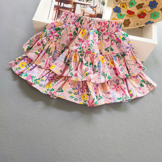 18M-7Y Toddler Girls Floral Ruffled Layered Skirts  Girls Fashion Clothes   