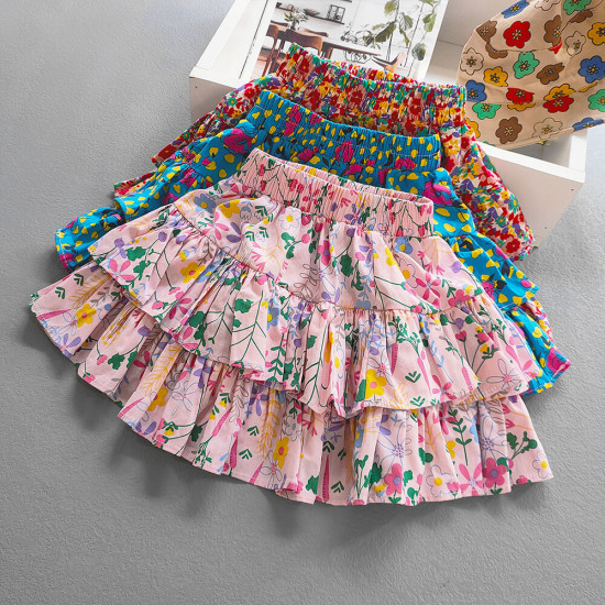 18M-7Y Toddler Girls Floral Ruffled Layered Skirts  Girls Fashion Clothes   
