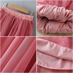 9M-9Y Kids Girls High Elastic Mesh Skirts  Kids Boutique Clothing   