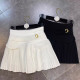 4-12Y Kids Girls Velvet Pleated Skirt With Letter Metal Buckle  Clothing Kidswear   