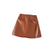 18M-6Y Toddler Girls Solid Brown Leather Skirt  Girls Clothes   