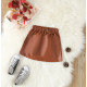 18M-6Y Toddler Girls Solid Brown Leather Skirt  Girls Clothes   