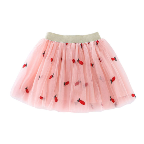 3-14Y Kids Girls Embroidered Floral Love Heart Mesh Skirts  Kids Boutique Clothing   
