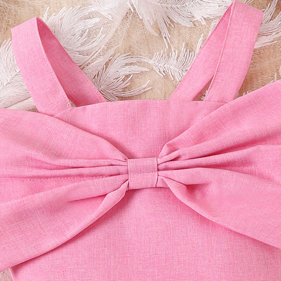 3-7Y Toddler Girls Cami Bow Tops Chain Decorated Shorts Sets  Girls Clothes   