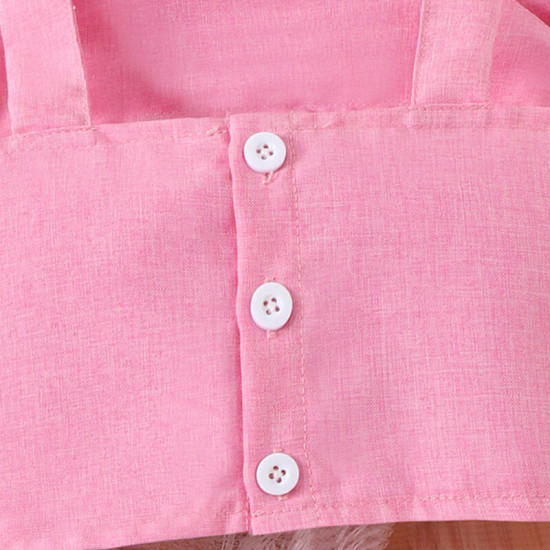 3-7Y Toddler Girls Cami Bow Tops Chain Decorated Shorts Sets  Girls Clothes   