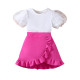 18M-6Y Toddler Girls Sets Puff Sleeve Tops & Ruffled Skirts  Girls Clothes   