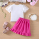 18M-6Y Toddler Girls Sets Puff Sleeve Tops & Ruffled Skirts  Girls Clothes   