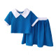 2-7Y Toddler Girls Lapel Short-Sleeved Top & Skirt Two-Piece Set  Girls Clothes   