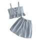 2-7Y Toddler Girls Sets Cropped Cami Tops And Shorts  Girls Clothes   
