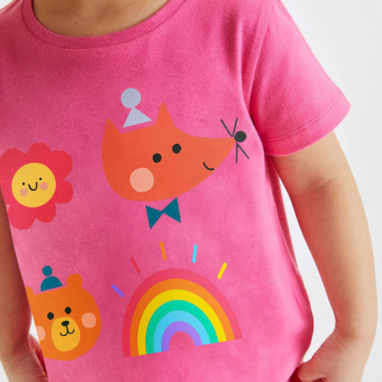 18M-7Y Toddler Girls Sets Rainbow Cartoon T-Shirts And Pants  Girls Clothes   