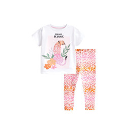 18M-7Y Toddler Girls Sets Leopard Print T-Shirts & Pants  Girls Clothing   