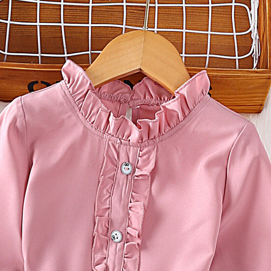 3-7Y Toddler Girls Sets Long Sleeve Ruffled Top Flower Skirts  Girls Clothes   