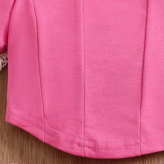 3-7Y Toddler Girls Sets Cropped Tops And Shorts Rose Sets  Girls Clothes   