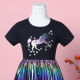 3-8Y Kids Girls Patchwork Fish Scale Unicorn Print A-Line Dresses  Clothing Kidswear   