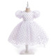 3-7Y Kids Girls Mesh Polka Dot Princess Dress With Puff Sleeves Tail Dresses  Clothing Kidswear   