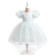 3-7Y Kids Girls Mesh Polka Dot Princess Dress With Puff Sleeves Tail Dresses  Clothing Kidswear   