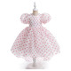 3-7Y Kids Girls Mesh Polka Dot Princess Dress With Puff Sleeves Tail Dresses  Clothing Kidswear   