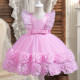 9M-5Y Evening Gown Mesh Princess Dresses For Girls Flutter Sleeve  Clothes   