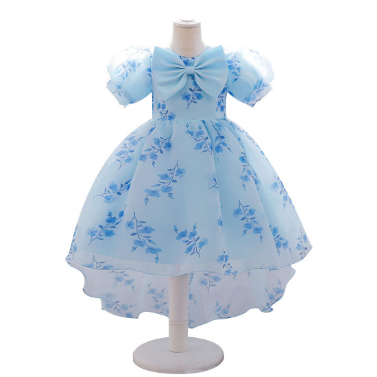 12M-3Y Toddler Girls Floral Bow Trailing Princess Dresses  Girls Clothes   