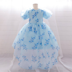 12M-3Y Toddler Girls Floral Bow Trailing Princess Dresses  Girls Clothes   
