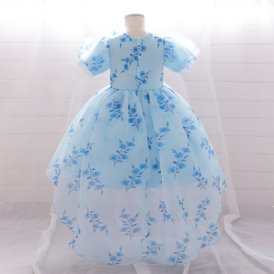 12M-3Y Toddler Girls Floral Bow Trailing Princess Dresses  Girls Clothes   